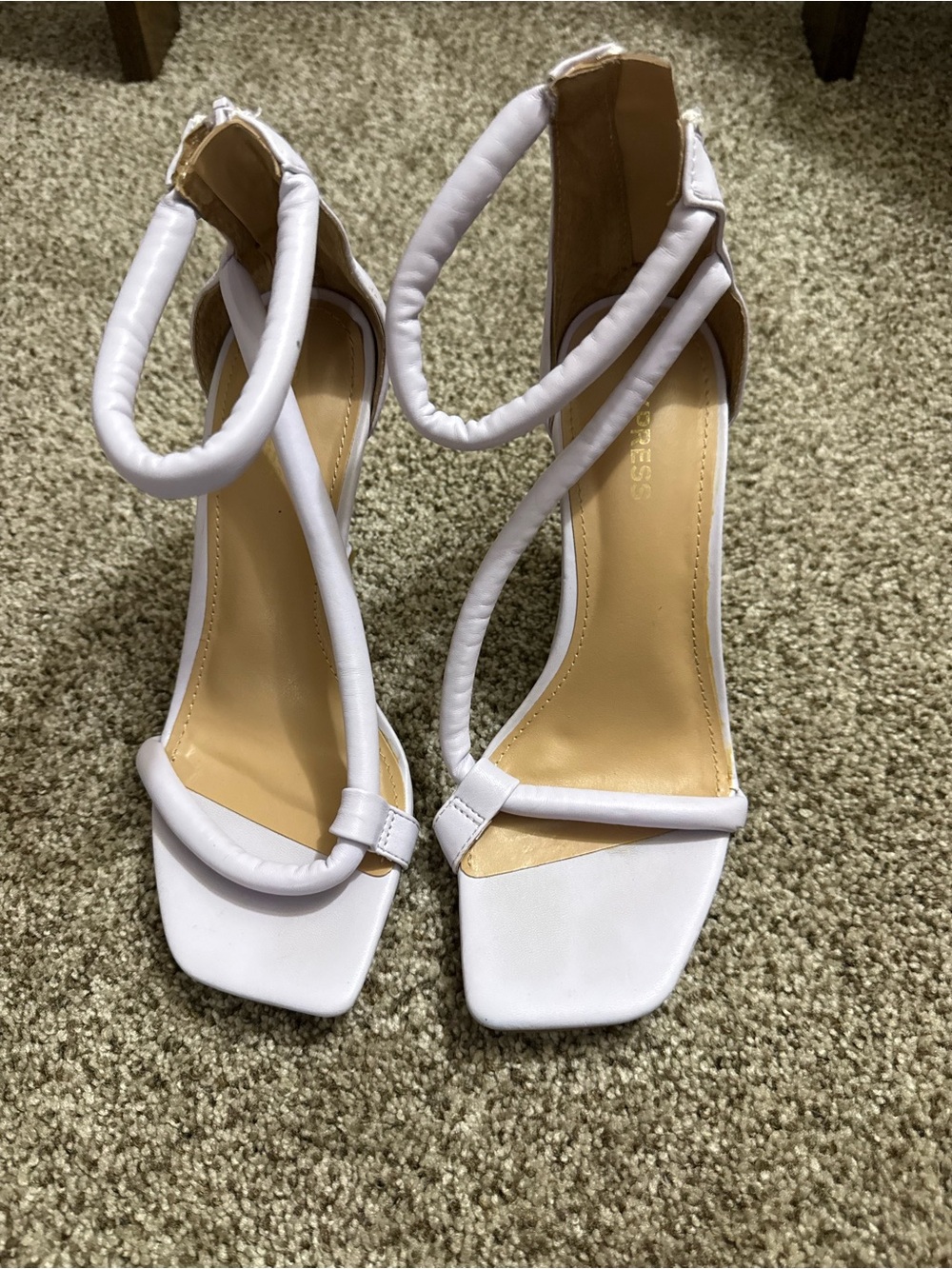 Express White Strappy High Heel Sandals
